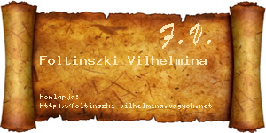 Foltinszki Vilhelmina névjegykártya